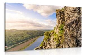 Obraz výhled na řeku a les - 120x80 cm