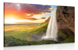 Obraz nádherný vodopád na Islandu - 120x80 cm