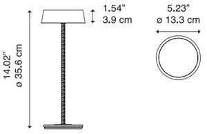 Diesel 51181 9130 Rod, růžová přenosná lampička na baterii, 2W LED 3000K stmívatelná, výška 35,6cm, IP54