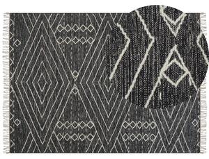 Bavlněný koberec 160 x 230 cm černý/bílý KHENIFRA