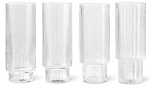 Ferm Living designové sklenice na vodu Ripple Long Drink Glasses