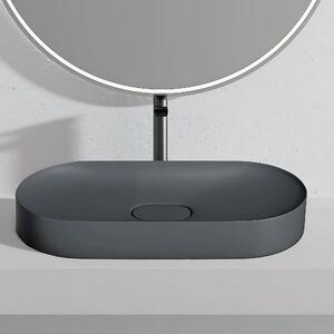 Rea Iris, umyvadlo na desku z konglomerátu 700x355x105 mm, šedá matná, REA-U4306