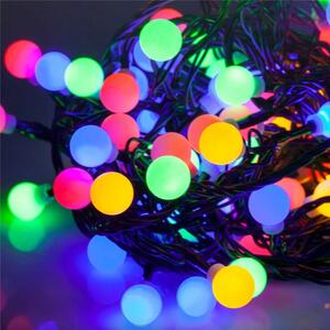 Vánoční LED řetěz barevný IP44 10m 8 režimů REBEL