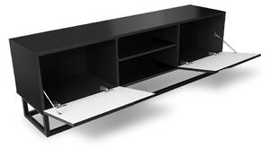 Skříňka tv na kovovém rámu Loftia Mini - Černý/Černý mat