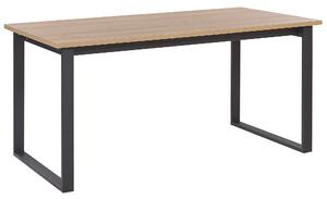 Jídelní stůl 160 x 80 cm tmavé dřevo s černým BERLIN