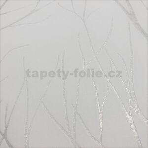 Vliesové tapety na zeď Blooming 37260-2, rozměr 10,05 m x 0,53 m, florální vzor stříbrný na bílém podkladu, A.S. CRÉATION