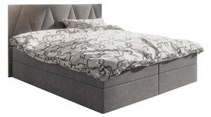 Manželská postel Boxspring 140 cm Fade 3 (šedá) (s matrací a úložným prostorem). 1046506