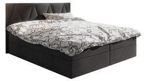 Manželská posteľ Boxspring 140 cm Fade 3 (čierna) (s matracom a úložným priestorom). 1046505
