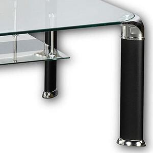 Konferenční stolek ALBERTO čiré sklo/černá