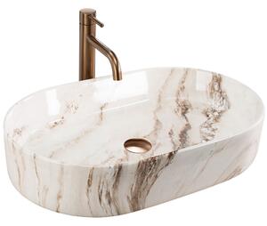 Rea Nadia, umyvadlo na desku 610x385x120 mm, imitace kamene - Marrone, REA-U9239