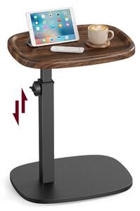SONGMICS Výškově nastavitelný odkládací stolek Vasagle Cujo 40 cm černý/ořech