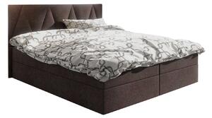 Manželská posteľ Boxspring 160 cm Fade 3 (tmavohnedá) (s matracom a úložným priestorom). 1046511