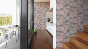 Vliesové tapety IMPOL New Studio 37402-1, rozměr 10,05 m x 0,53 m, květinový vzor růžový, A.S. Création