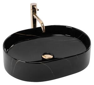 Rea Nadia, umyvadlo na desku 500x380x120 mm, imitace kamene - Black Stone, REA-U9240