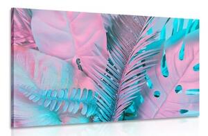 Obraz palmové listy v neobyčejných neonových barvách - 60x40 cm