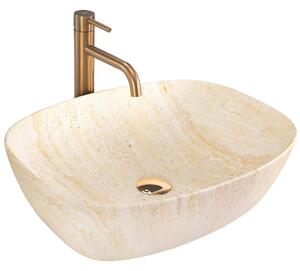Rea Freja, umyvadlo na desku 512x396x137mm, imitace kamene-travertin matný, REA-U6689