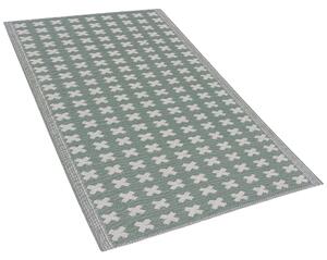Zelený venkovní koberec s geometrickým vzorem 90 x 180 cm ROHTAK