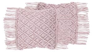Sada 2 bavlněných polštářů 40 x 40 cm růžová YANIKLAR