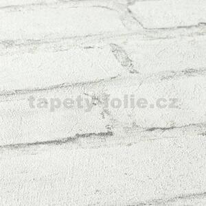 Vliesové tapety na zeď IMPOL New Studio 37414-2, rozměr 10,05 m x 0,53 m, cihla bílo-šedá, A.S. Création