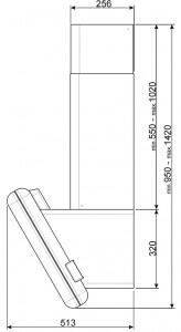 SMEG nástěnný odsavač par s recirkulací 50´s style KFAB75WH, bílá, 75 cm