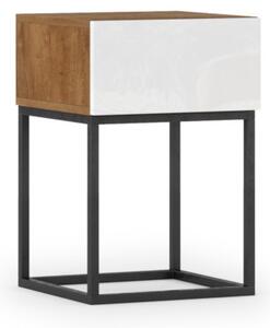 Konferenční stolek AVORIO W-STN40, 60x40x60, dub artisan/bílá