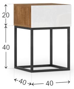 Konferenční stolek AVORIO W-STN40, 60x40x60, dub artisan/bílá