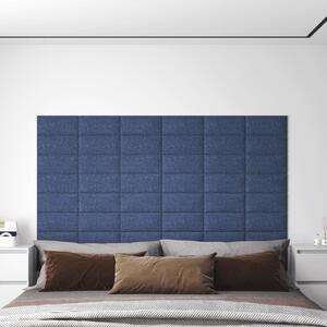 Nástěnné panely 12 ks modré 30 x 15 cm textil 0,54 m²