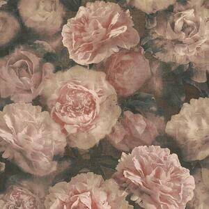 Vliesové tapety IMPOL New Studio 37402-2, rozměr 10,05 m x 0,53 m, květinový vzor růžovo-černý, A.S. Création