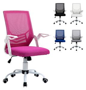 Ergonomická kancelářská židle Vinsetto s otočným mechanismem a nastavovací výškou, sklápěcí opěrky na ruce, prodyšná bederní opora pro teenagery a dos