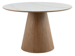 HowHomely Jídelní stůl Riley 120 cm mramor/ořech