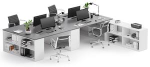 Kancelářský psací stůl s úložným prostorem BLOCK B05, bílá/grafit