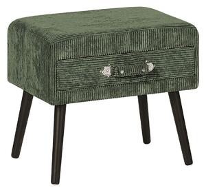 Zelený manšestrový noční stolek EUROSTAR