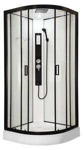 D‘Eluxe hydromasážní Sprchový Box d‘Eluxe PT90S9921 90x90x216cm, posuvné dveře, čiré sklo, 4mm
