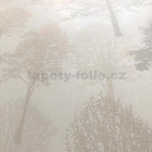 Vliesové tapety na zeď IMPOL Giulia 6786-30, stromy šedo-béžové na bílém podkladu, rozměr 10,05 m x 0,53 m, NOVAMUR 82214