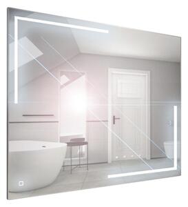 Zrcadlo závěsné s pískovaným motivem a LED osvětlením Nikoletta LED 3/80