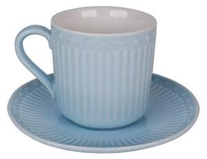 Porcelánový šálek s podšálkem v pastelově modré barvě (ISABELLE ROSE)