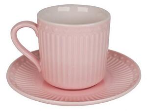 Porcelánový šálek s podšálkem v pastelově růžové barvě (ISABELLE ROSE)