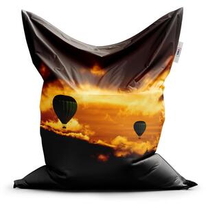 Sedací vak Classic horkovzdušné balony - dětský, oranžová / černá