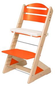 Dětská rostoucí židle Jitro Plus přírodní - oranžová