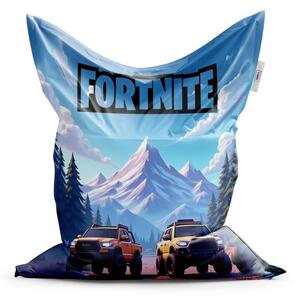 Sedací vak Classic Fortnite offroad auta - dětský, modrá