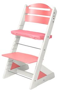 Dětská rostoucí židle Jitro Plus bílo - růžová