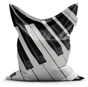 Sedací vak Classic klávesy piana - dětský, černá / bílá