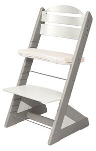 Dětská rostoucí židle Jitro Plus šedá - bílá