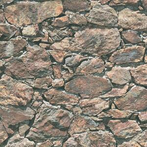 Vliesové tapety na zeď IMPOL 35583-1 Wood and Stone 2, ukládaný kámen hnědý, rozměr 10,05 m x 0,53 m, A.S.Création