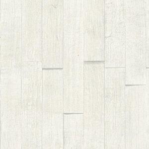 Vliesové tapety na zeď IMPOL 35584-2 Wood and Stone 2, 3D dřevěný obklad bílý, rozměr 10,05 m x 0,53 m, A.S.Création