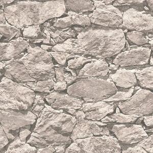 Vliesové tapety na zeď IMPOL 35583-4 Wood and Stone 2, ukládaný kámen šedý, rozměr 10,05 m x 0,53 m, A.S.Création