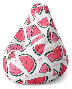 Sedací vak Pear vodní meloun - dětský, červená / bílá