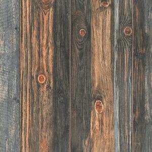 Vliesové tapety na zeď IMPOL 9086-12 Wood and Stone 2, dřevěné desky se suky hnědé, rozměr 10,05 m x 0,53 m, A.S.Création
