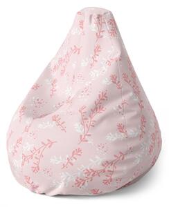 Sedací vak Pear růžové rostliny - dětský, růžová