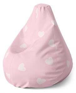 Sedací vak Pear růžová srdíčka - dětský, růžová